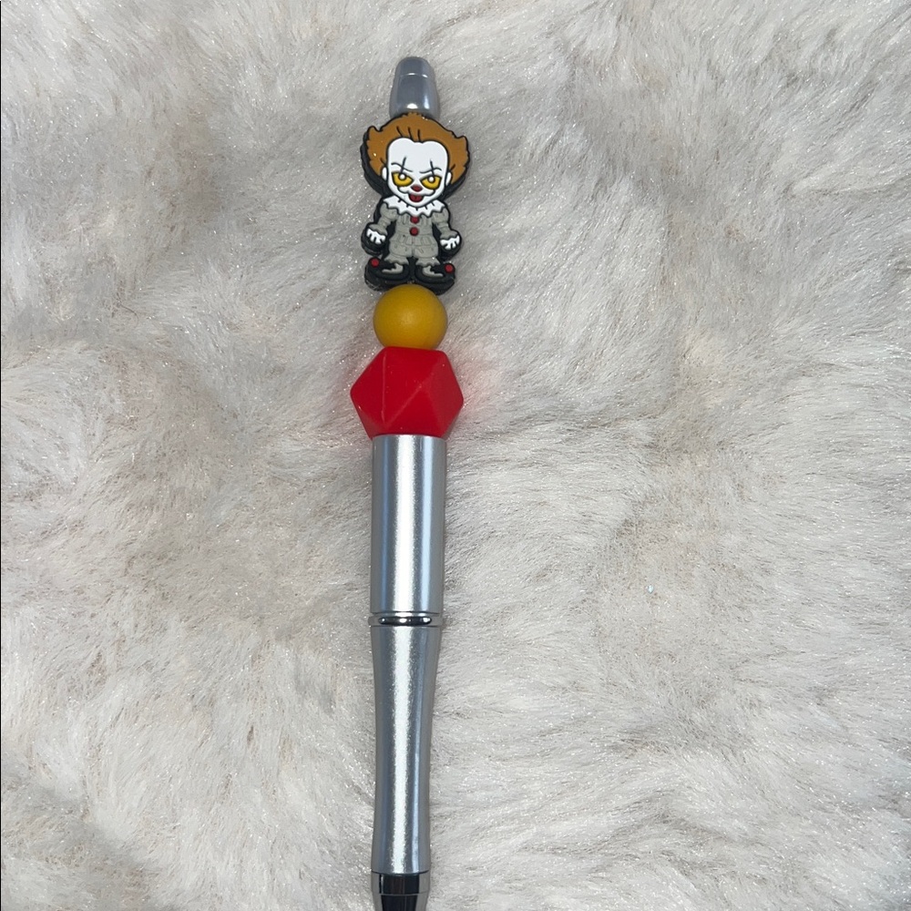 Silver Pen with Pennywise and Red and Yellow Beads